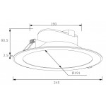 Downlight LED Redondo empotrar Blanco 25W IP44